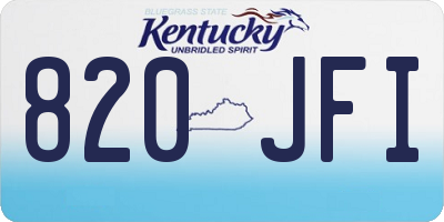 KY license plate 820JFI