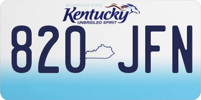 KY license plate 820JFN