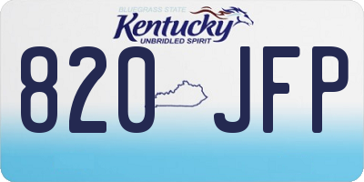 KY license plate 820JFP