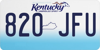 KY license plate 820JFU