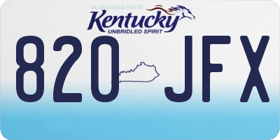 KY license plate 820JFX