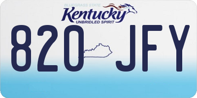 KY license plate 820JFY