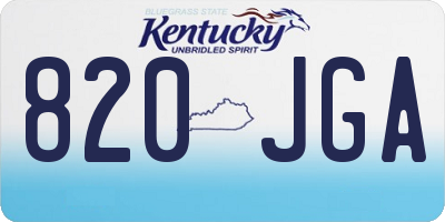 KY license plate 820JGA