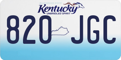 KY license plate 820JGC