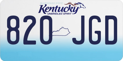 KY license plate 820JGD