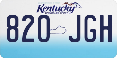 KY license plate 820JGH