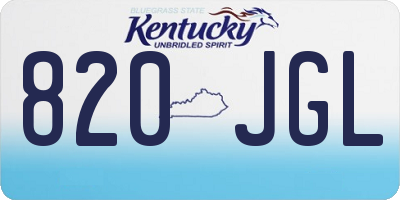 KY license plate 820JGL