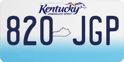 KY license plate 820JGP