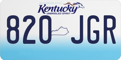 KY license plate 820JGR