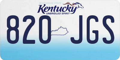 KY license plate 820JGS