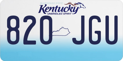 KY license plate 820JGU