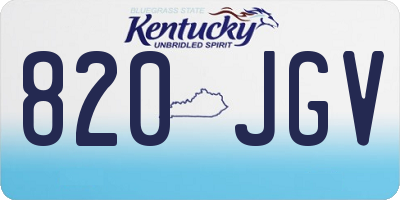 KY license plate 820JGV