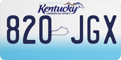 KY license plate 820JGX