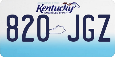 KY license plate 820JGZ