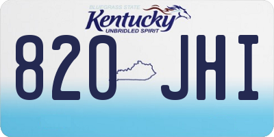 KY license plate 820JHI