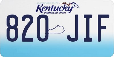 KY license plate 820JIF