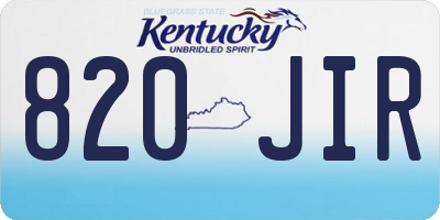 KY license plate 820JIR