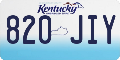 KY license plate 820JIY