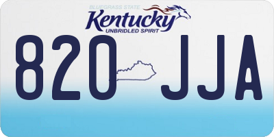 KY license plate 820JJA