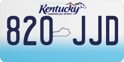 KY license plate 820JJD