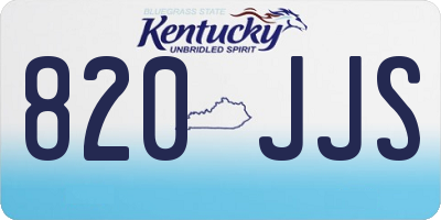 KY license plate 820JJS