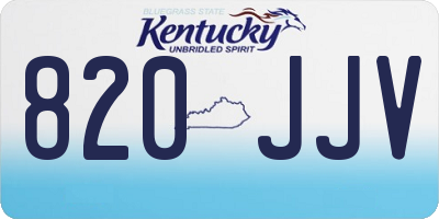 KY license plate 820JJV