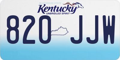 KY license plate 820JJW
