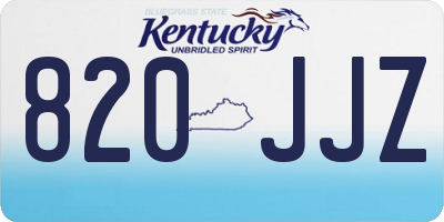 KY license plate 820JJZ