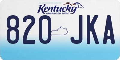 KY license plate 820JKA