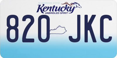 KY license plate 820JKC