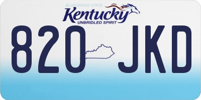 KY license plate 820JKD