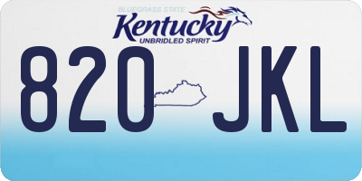KY license plate 820JKL