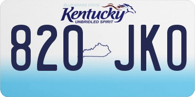 KY license plate 820JKO