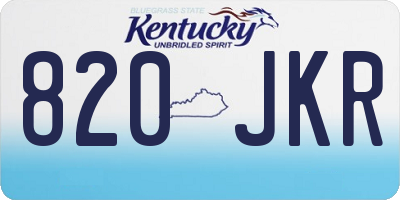 KY license plate 820JKR