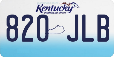 KY license plate 820JLB