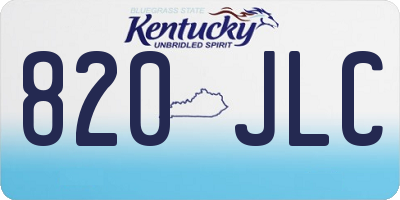 KY license plate 820JLC