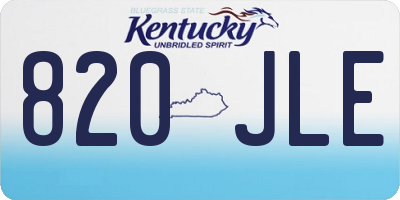 KY license plate 820JLE