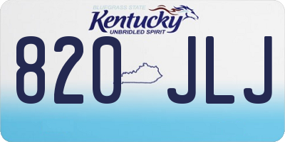 KY license plate 820JLJ
