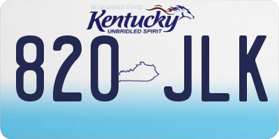 KY license plate 820JLK