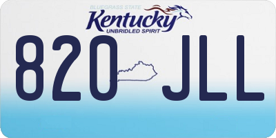 KY license plate 820JLL