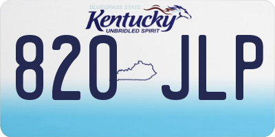 KY license plate 820JLP