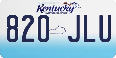 KY license plate 820JLU