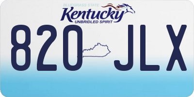 KY license plate 820JLX
