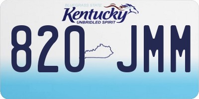 KY license plate 820JMM