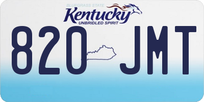 KY license plate 820JMT