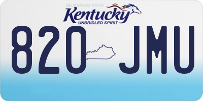 KY license plate 820JMU