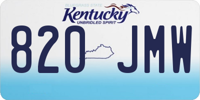KY license plate 820JMW