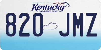 KY license plate 820JMZ