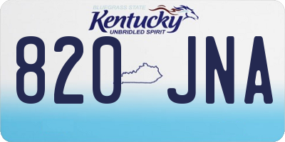 KY license plate 820JNA