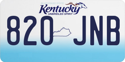 KY license plate 820JNB